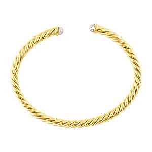 David Yurman 4mm Yellow Gold Cable Spira Cuff